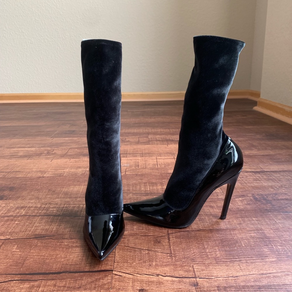 Balenciaga glossy blk Pointedtoe elasticize bootie - Picture 8 of 8